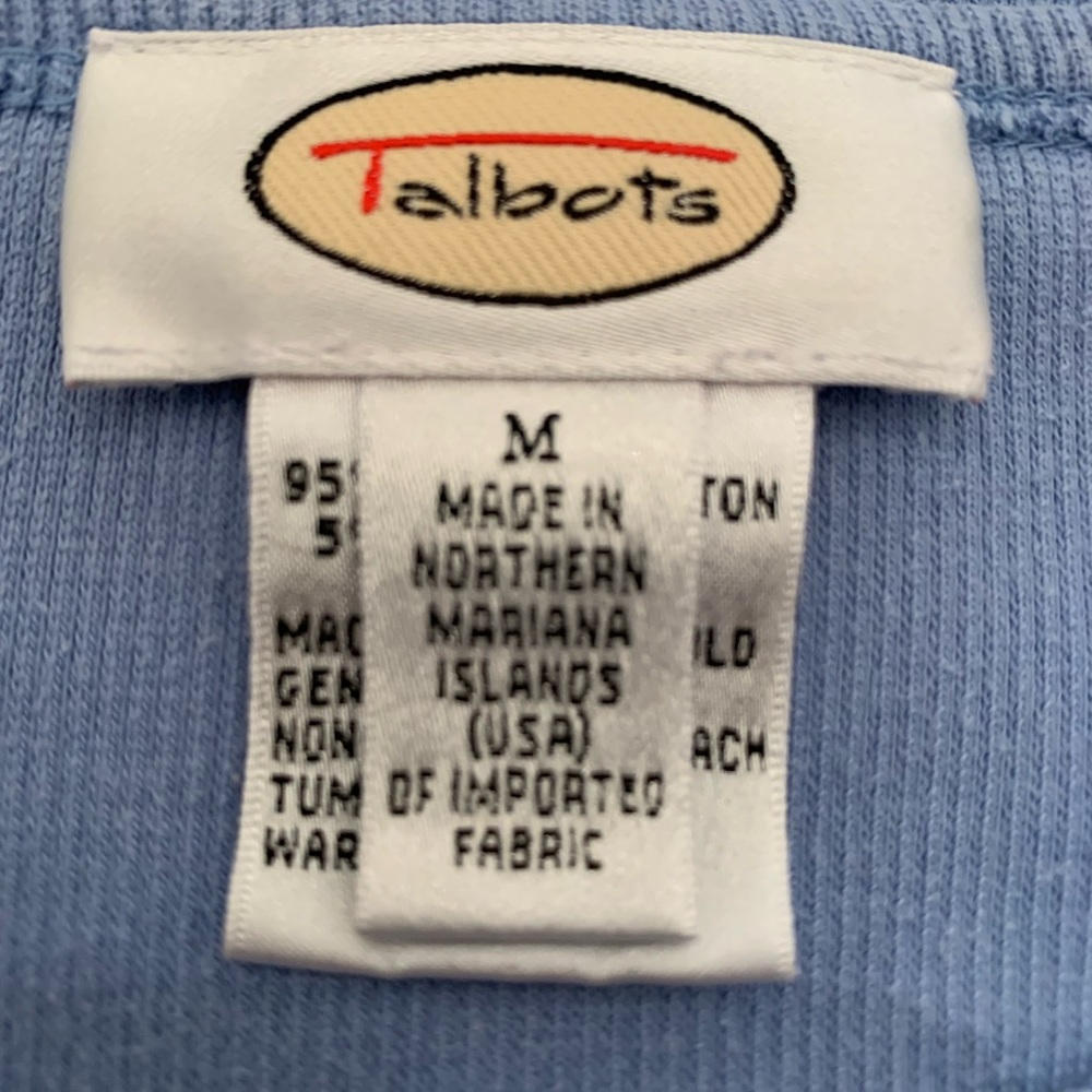 Talbots Light Blue  Ribbed Textured Pullover Sweater - Picture 3 of 3